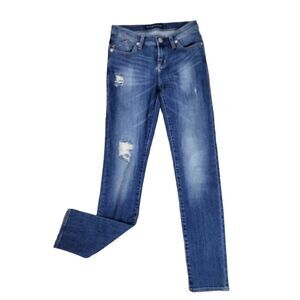 Rock And Republic "BERLIN" SIZE 4M SKINNY Jeans 28x31.5 Distressed Med Wash EUC